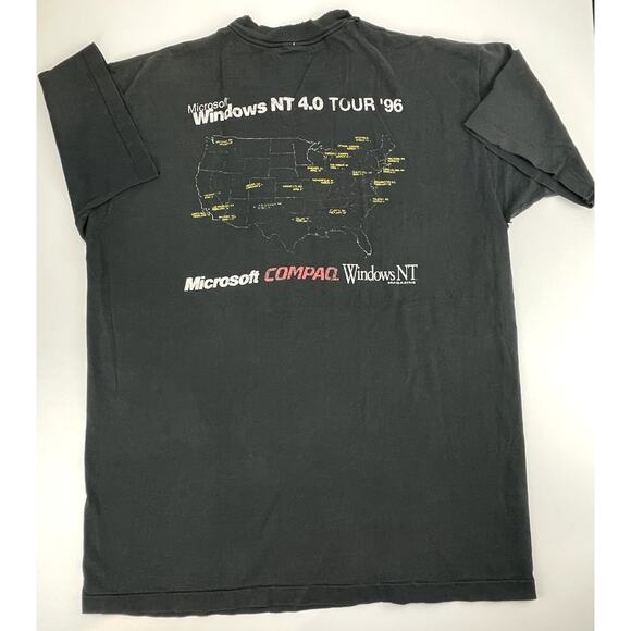 VTG Single Stitch Microsoft 1996 Windows‎ Mens T-Shirt (XL) Fruit Loom Tech 90s - Picture 1 of 11